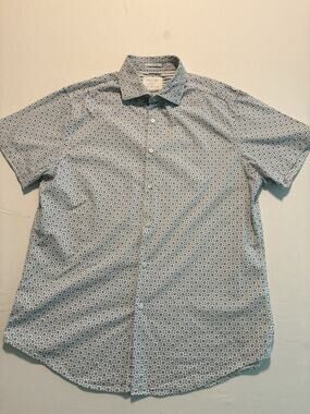 Cactus Man Ricky Singh Medium Button Up Short Sleeve Shirt Geometric Men’s